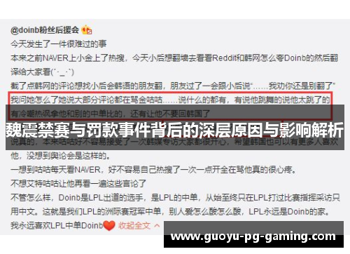 魏震禁赛与罚款事件背后的深层原因与影响解析